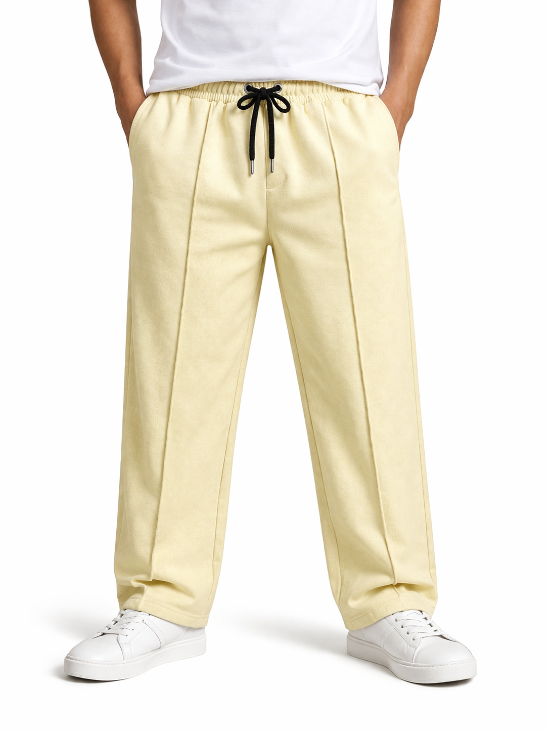 Men’s Lightweight Summer Blend Trousers – Relaxed Fit Drawstring Pants | Breathable Casual Everyday Wear