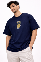 Graphic Oversized T-Shirt – Men's Summer Collection 2026 | Navy Blue Edition