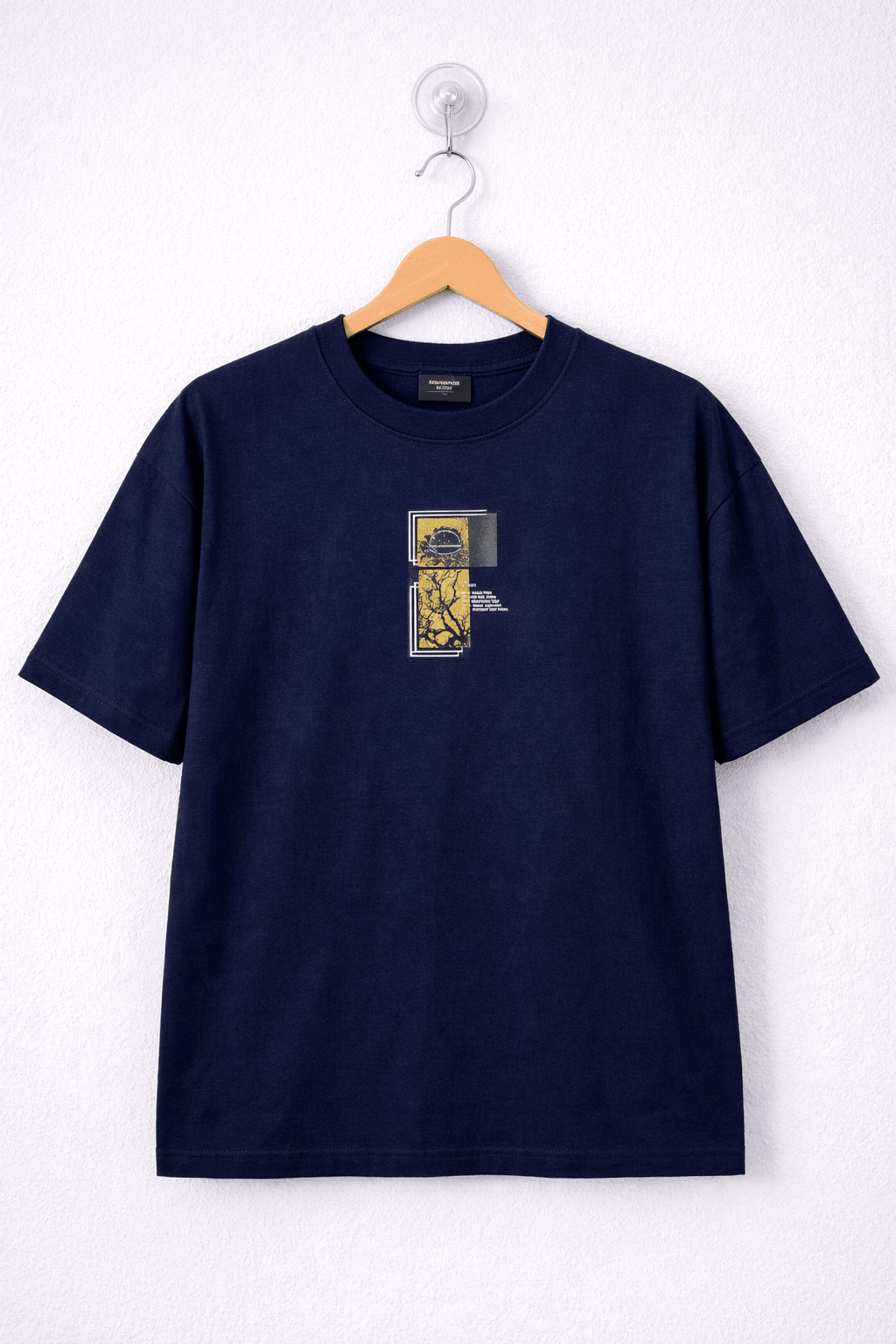 Graphic Oversized T-Shirt – Men's Navy Blue Edition - Zeenex